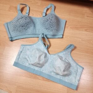 Lot Of 2 Cacique‎ Lane Bryant Wireless Full Coverage Blue Bra's Size 44DDD